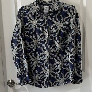Brooks Brothers VTG Tropical Seaweed Navy Patterned Button up Shirt Cotton